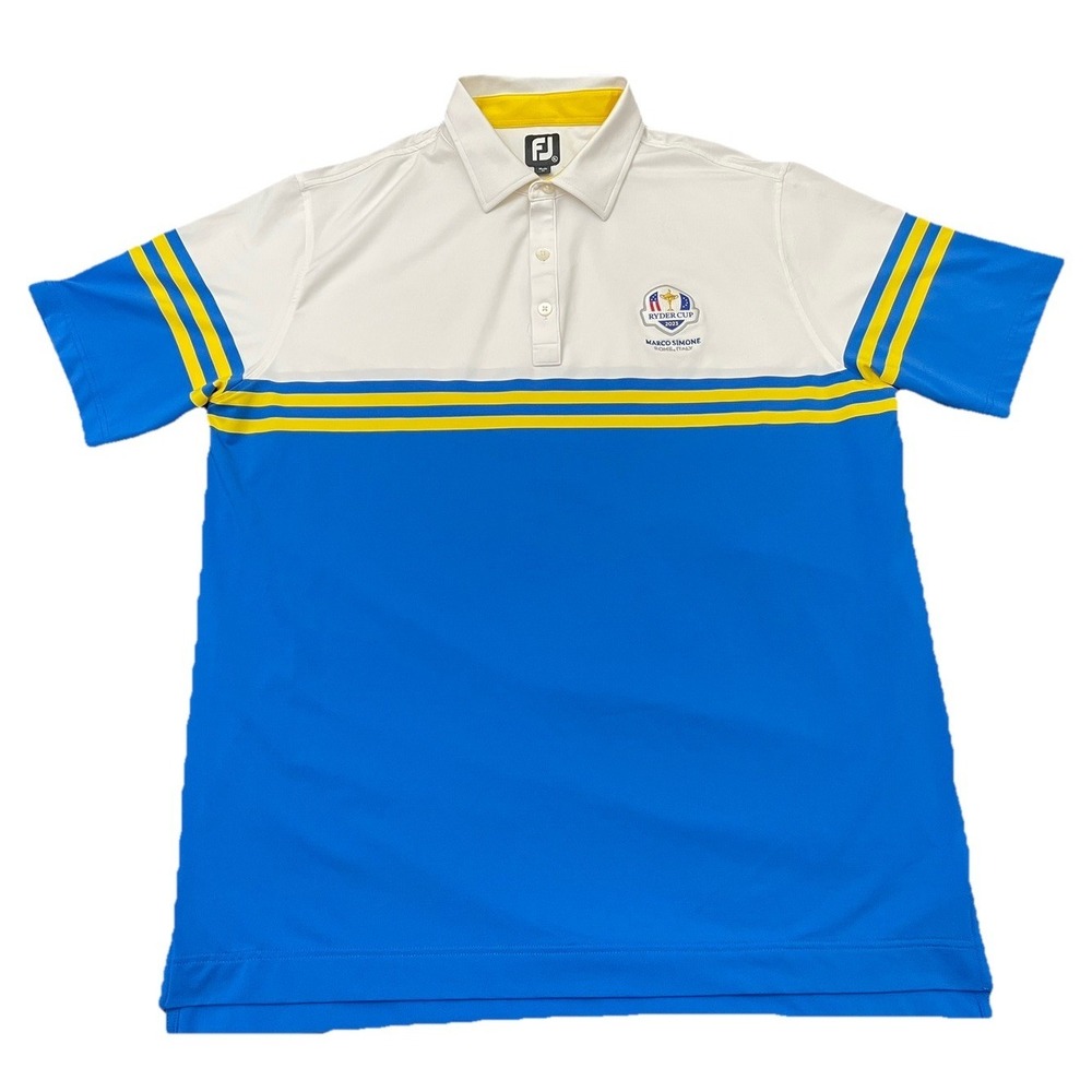 FootJoy Ryder Cup 2023 Rome Italy Polo Shirt XL Colorblock Stretch Wicking